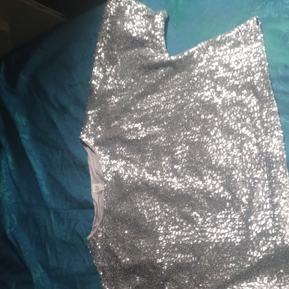 Gap Sequined Silver Top L
